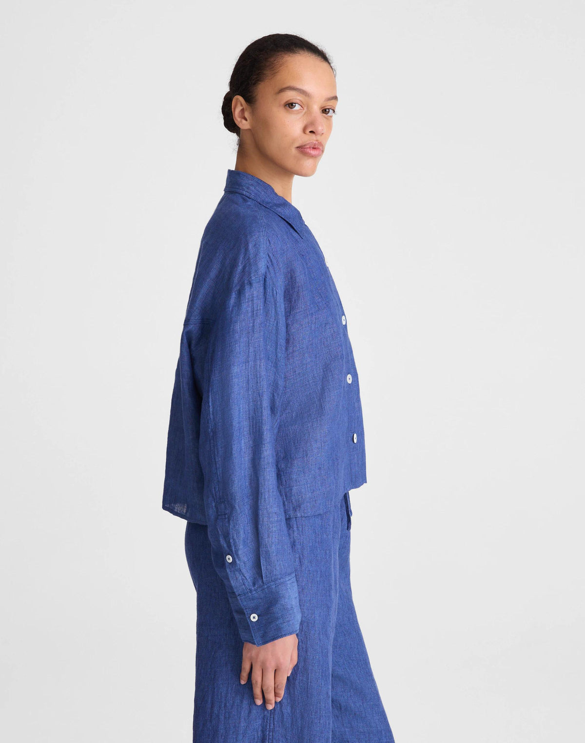 Straight-Hem Shirt in 100% Linen Indigo Chambray | Madewell
