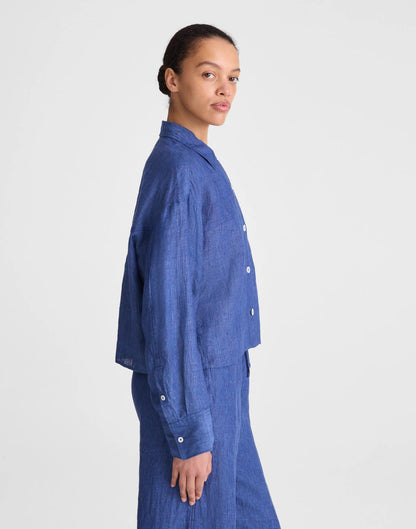 Straight-Hem Shirt in 100% Linen Indigo Chambray | Madewell
