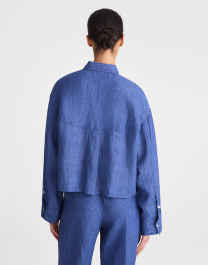 Straight-Hem Shirt in 100% Linen Indigo Chambray | Madewell