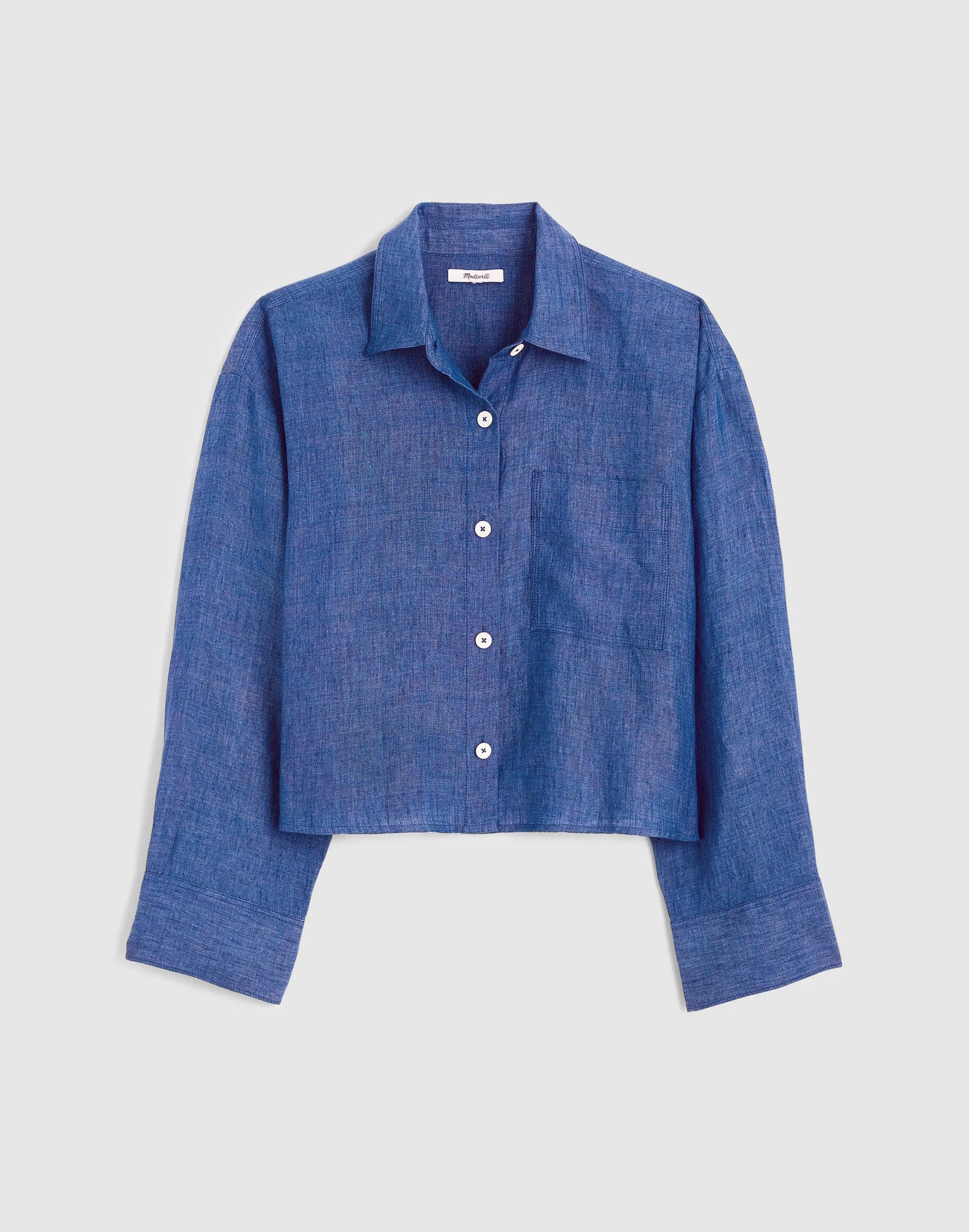Straight-Hem Shirt in 100% Linen Indigo Chambray | Madewell