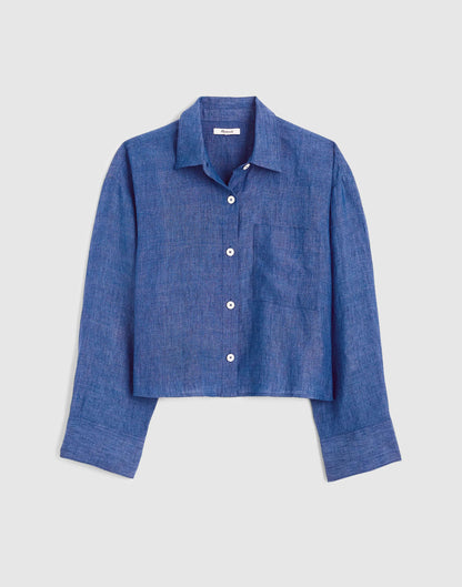 Straight-Hem Shirt in 100% Linen Indigo Chambray | Madewell