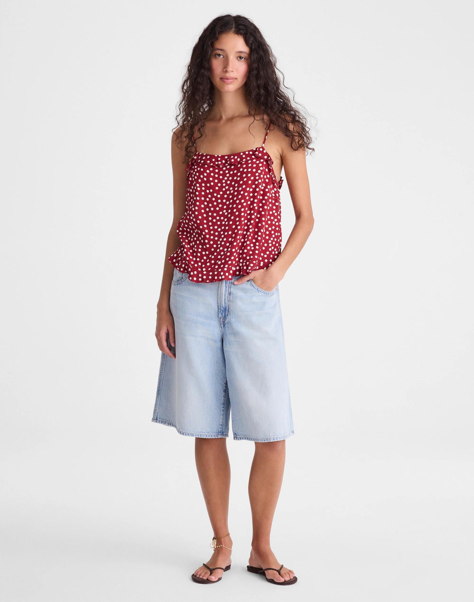 Ruffled Cami Top Red Currant | Madewell