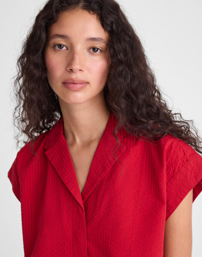 Notch-Collar Popover Shirt Red Currant | Madewell