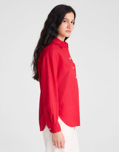 The Easy Shirt in Linen Blend Varsity Red | Madewell