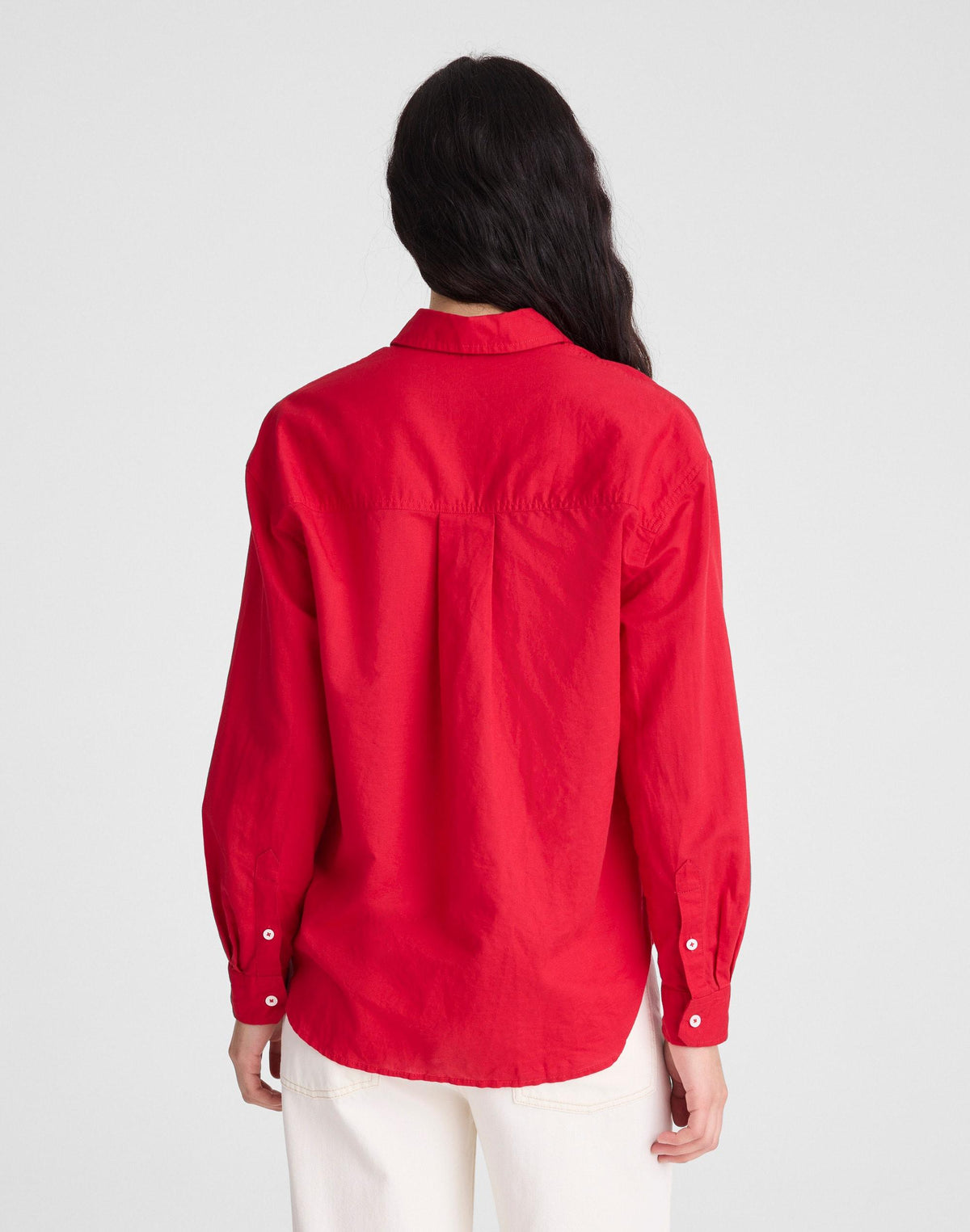 The Easy Shirt in Linen Blend Varsity Red | Madewell