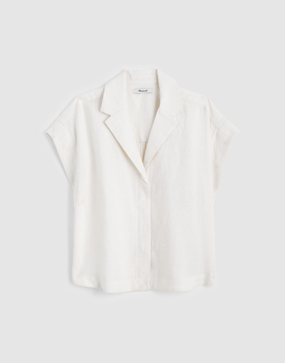 Notch-Collar Popover Shirt Ivory Linen | Madewell