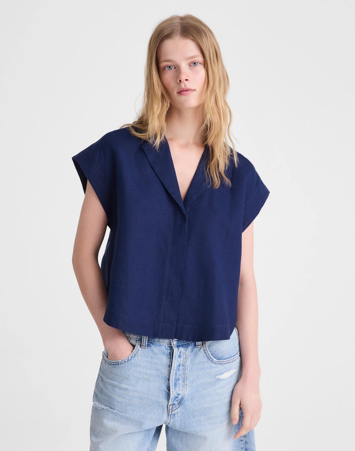 Notch-Collar Popover Shirt Classic Indigo | Madewell
