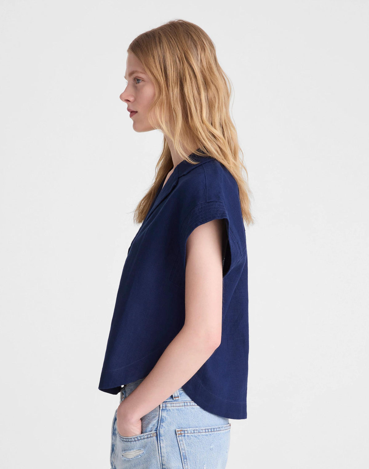 Notch-Collar Popover Shirt Classic Indigo | Madewell