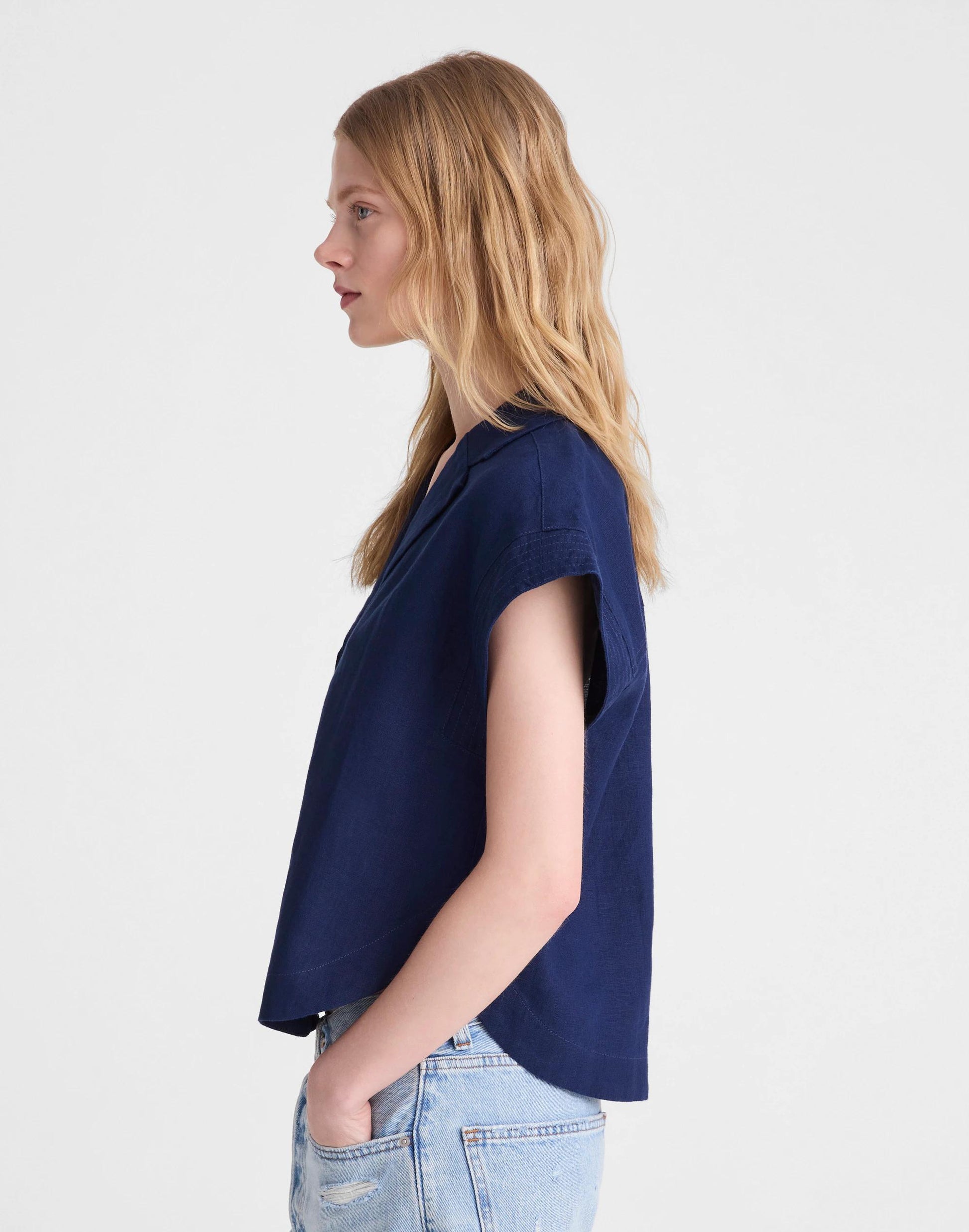 Notch-Collar Popover Shirt Classic Indigo | Madewell