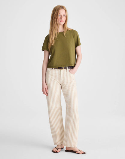 The Easy Crop Crewneck Tee in Soft Slub Chateau Olive | Madewell