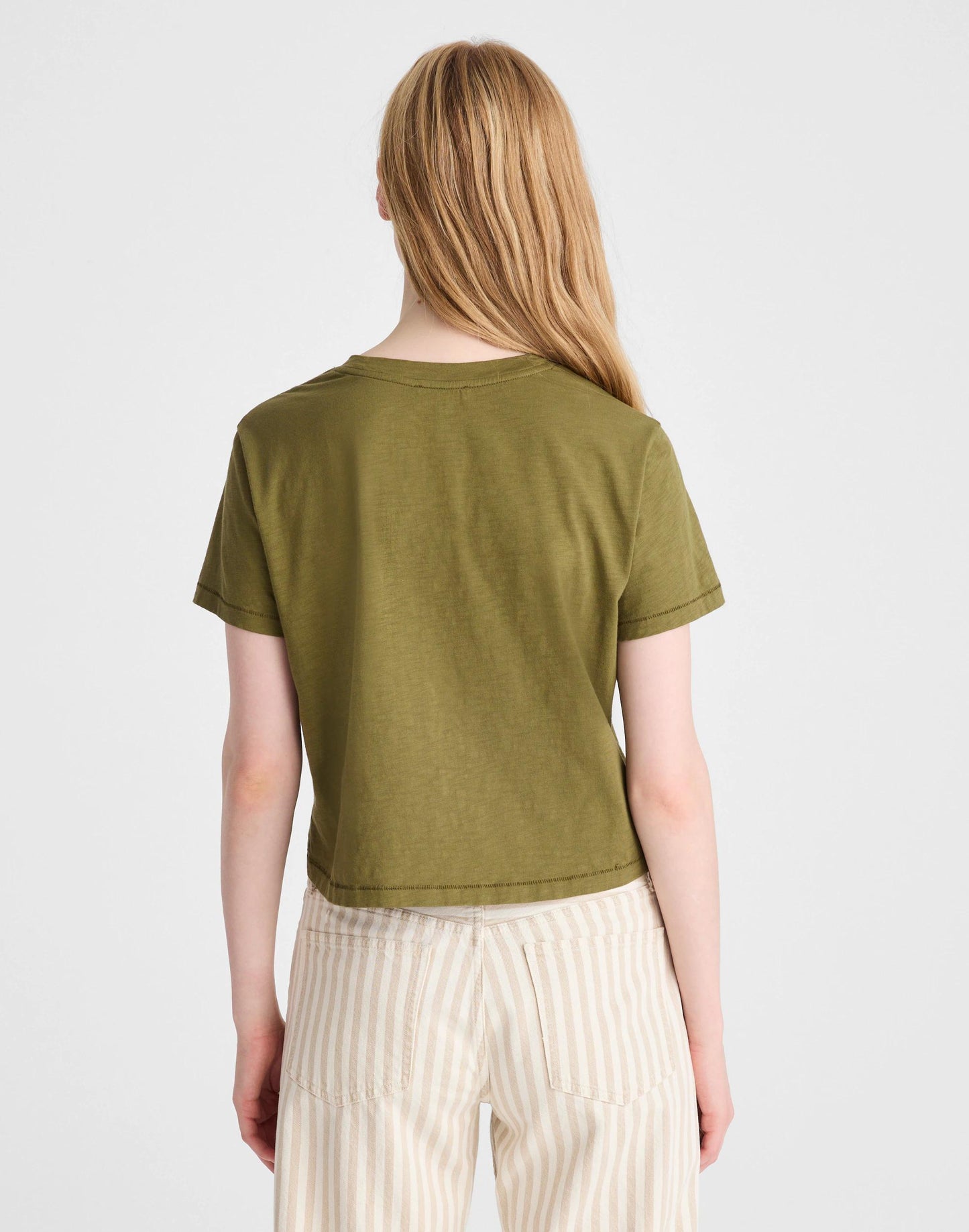 The Easy Crop Crewneck Tee in Soft Slub Chateau Olive | Madewell
