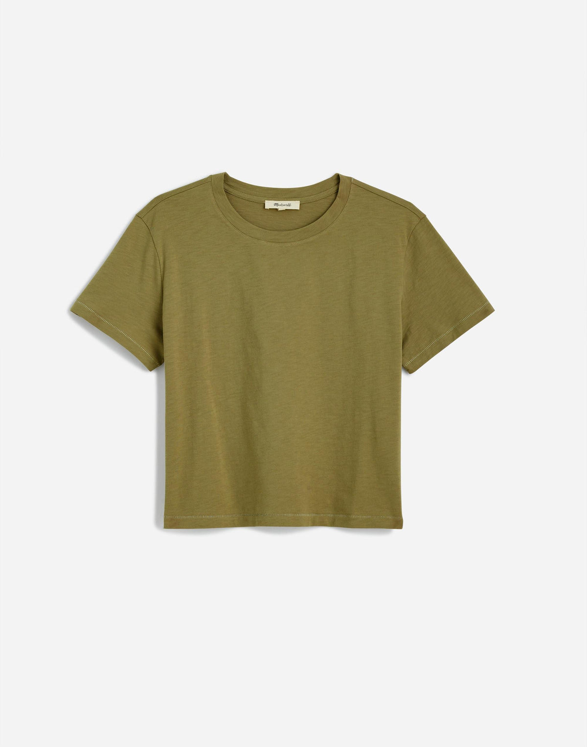 The Easy Crop Crewneck Tee in Soft Slub Chateau Olive | Madewell