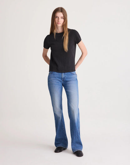 The Relaxed Tee in Vintage Jersey Black Charcoal | Madewell