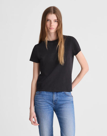 The Relaxed Tee in Vintage Jersey Black Charcoal | Madewell