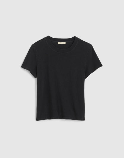 The Relaxed Tee in Vintage Jersey Black Charcoal | Madewell