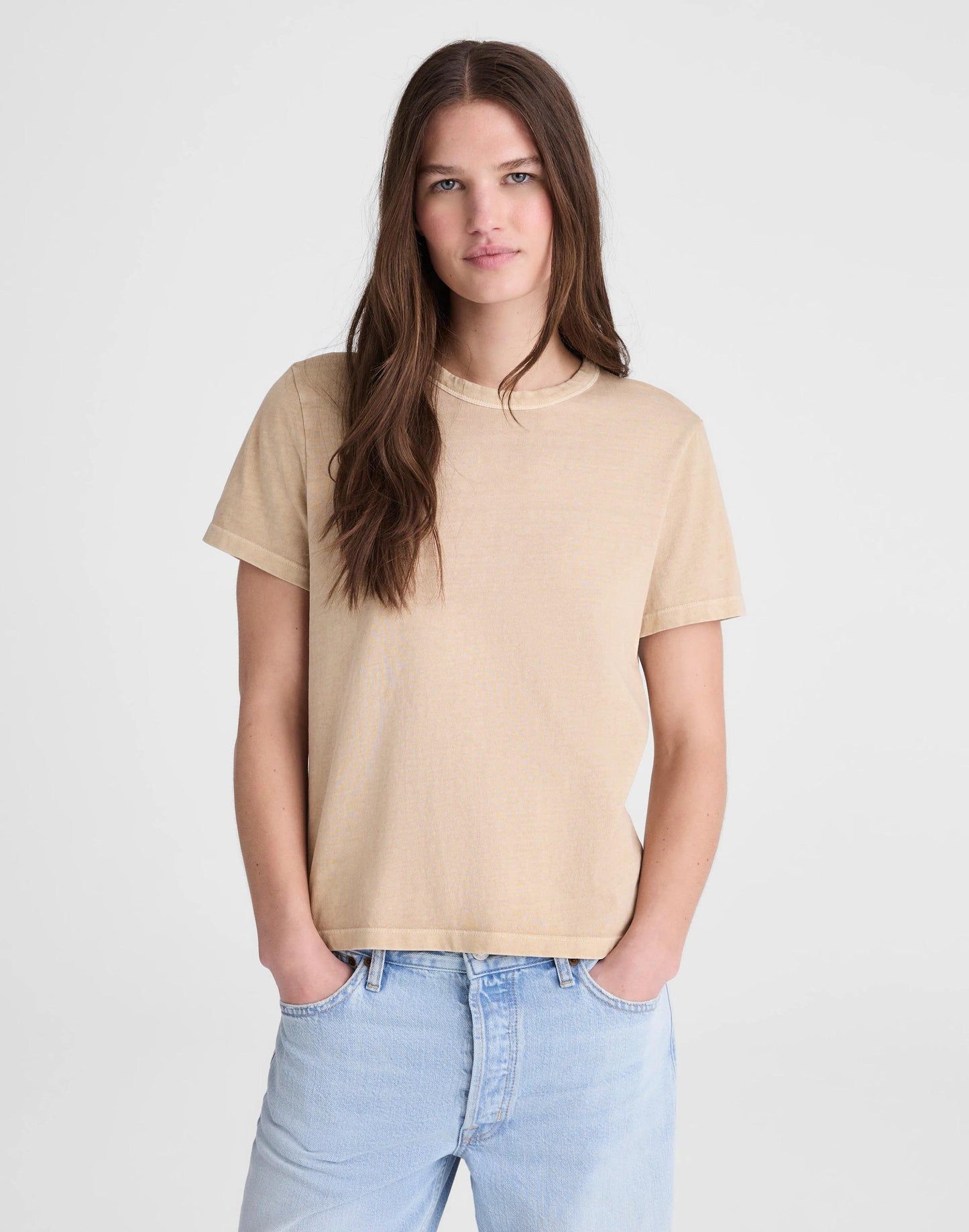 The Perfect Crewneck Tee in Allday Jersey Studio Beige | Madewell