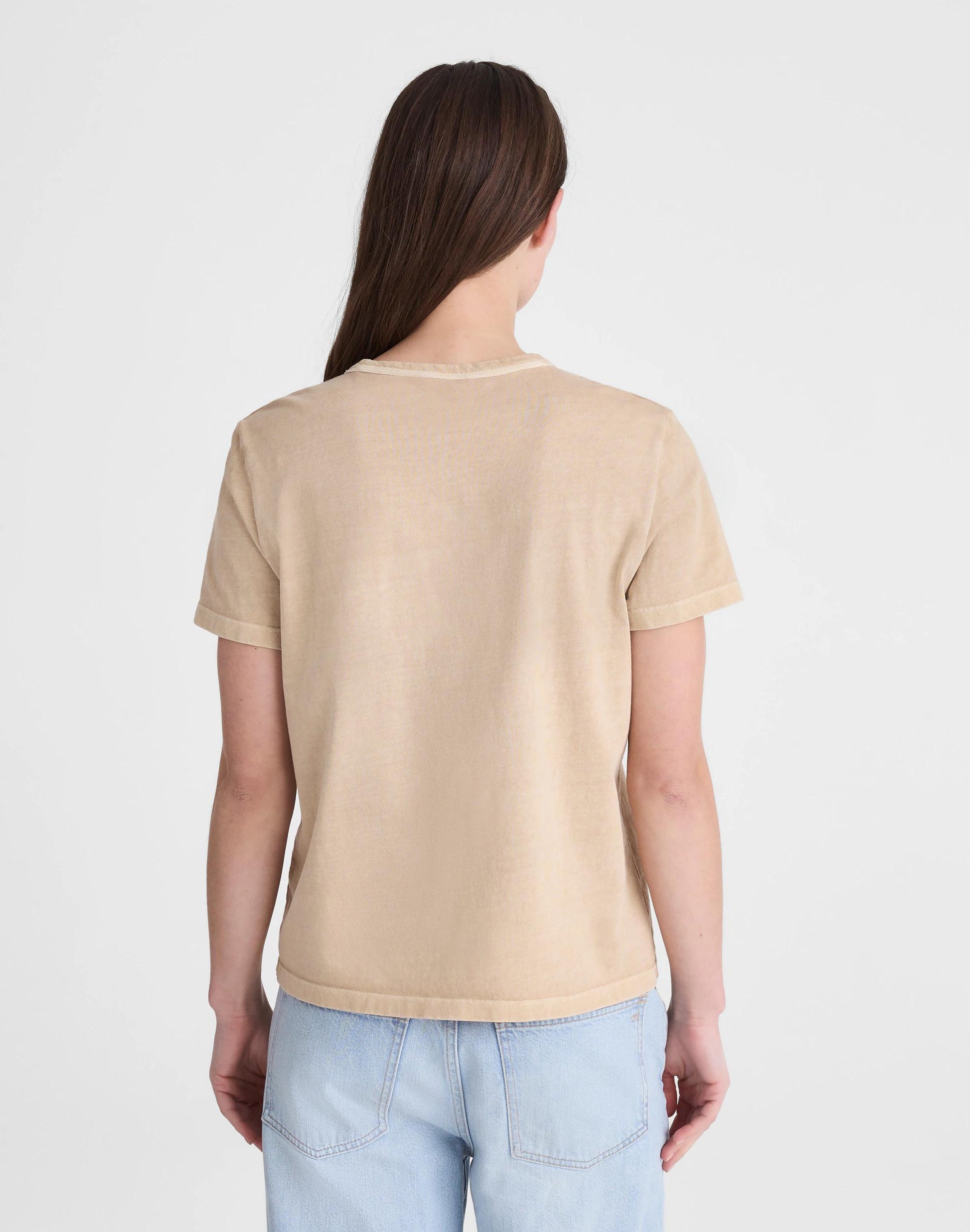 The Perfect Crewneck Tee in Allday Jersey Studio Beige | Madewell