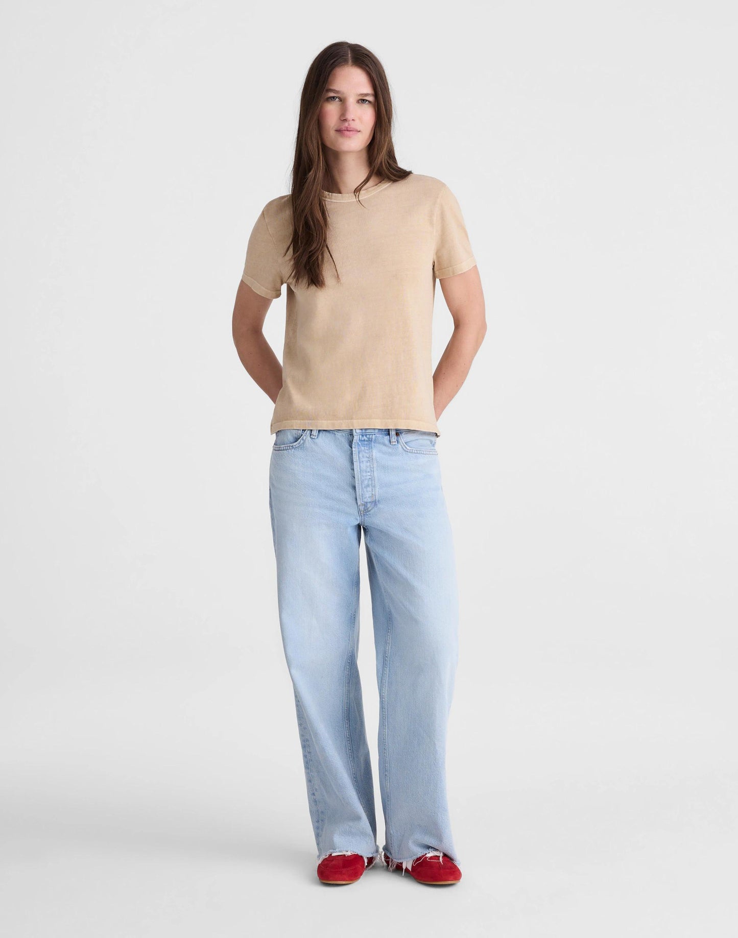 The Perfect Crewneck Tee in Allday Jersey Studio Beige | Madewell