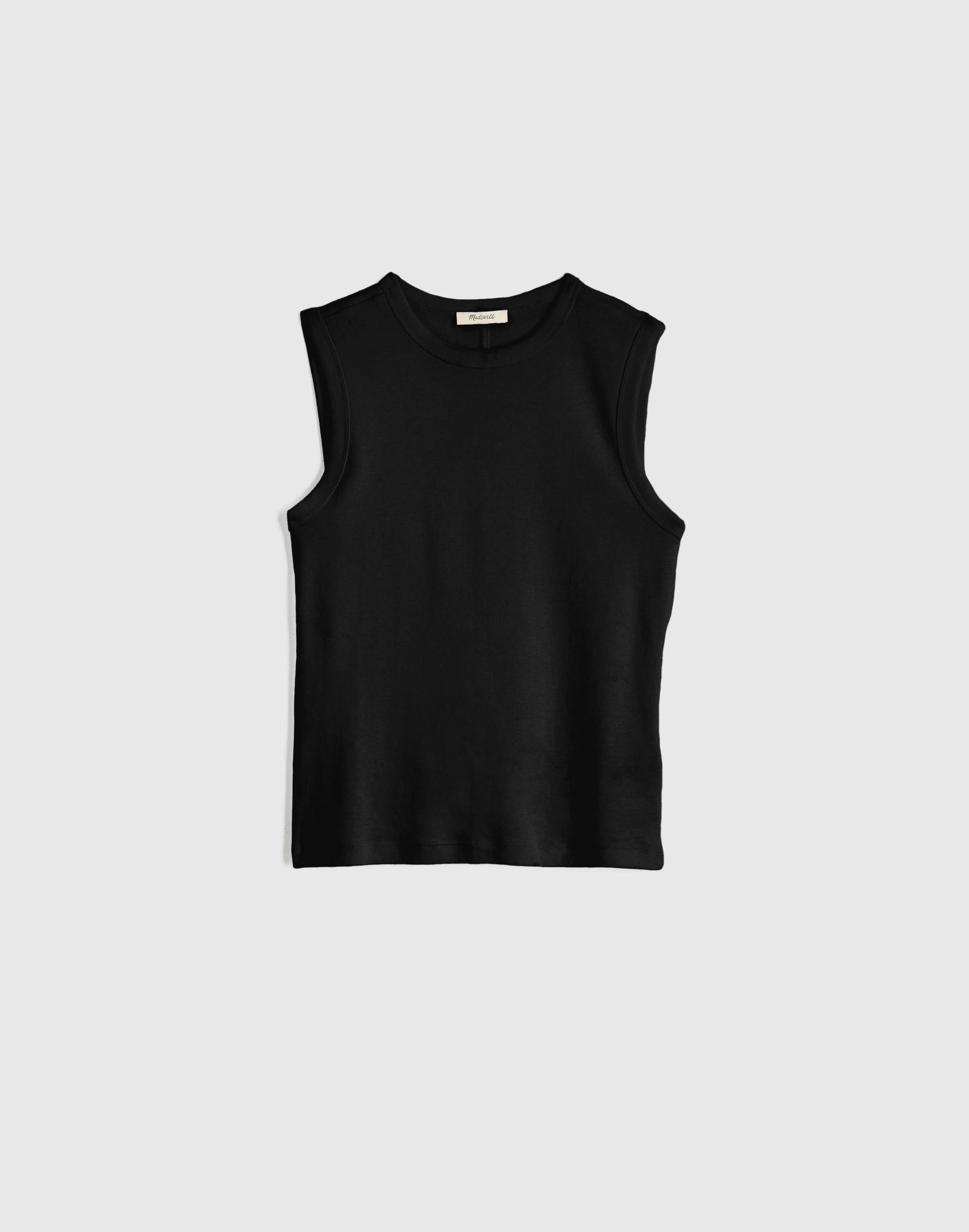 The '90s Shell Tank in Compact Cotton Jet Black | Madewell