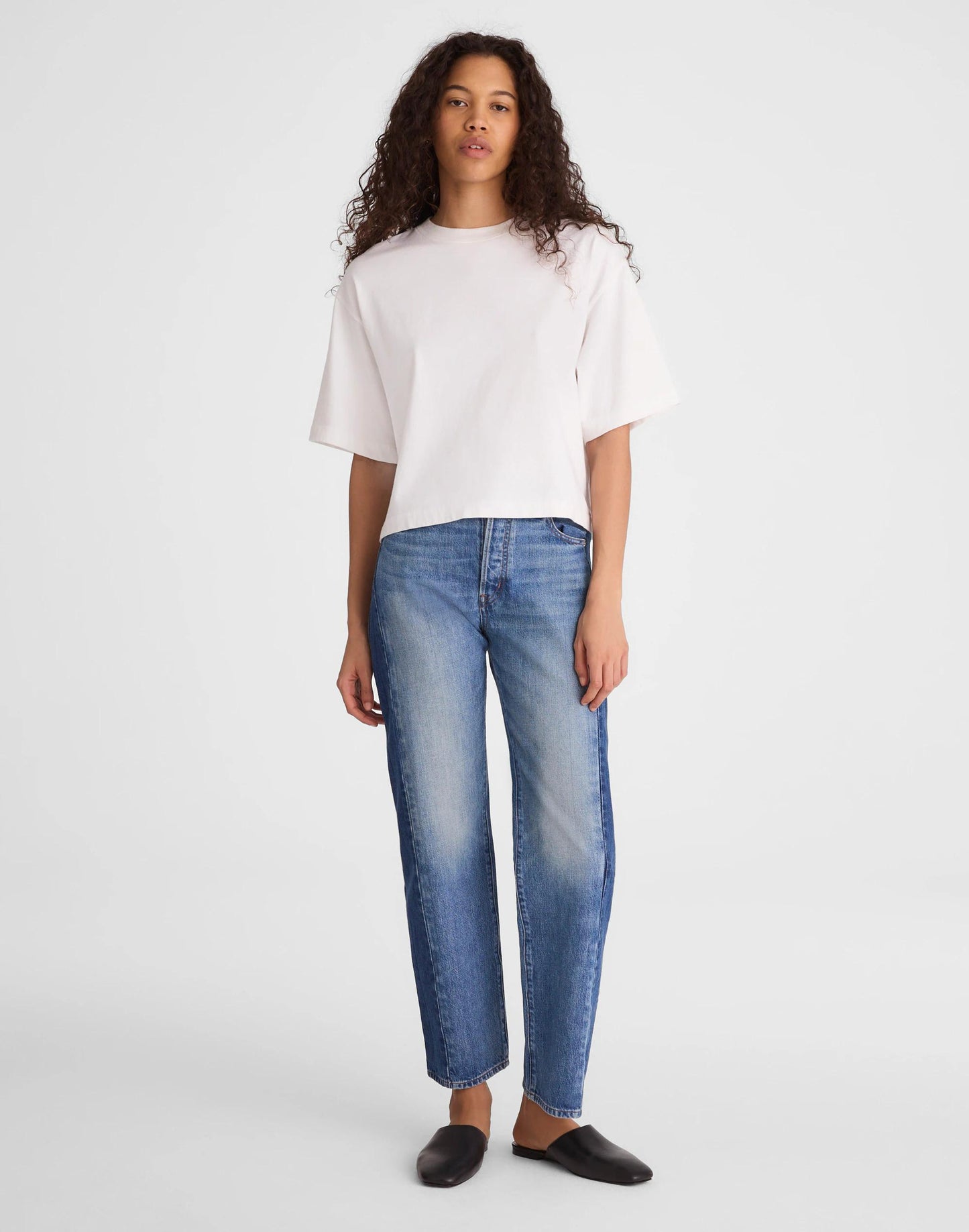 The Boxy Crop Tee in Allday Jersey White | Madewell