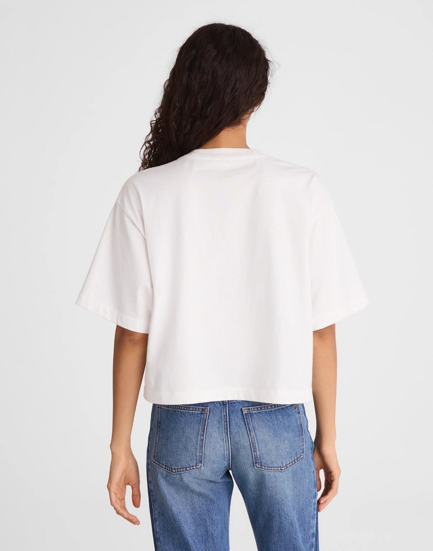 The Boxy Crop Tee in Allday Jersey White | Madewell