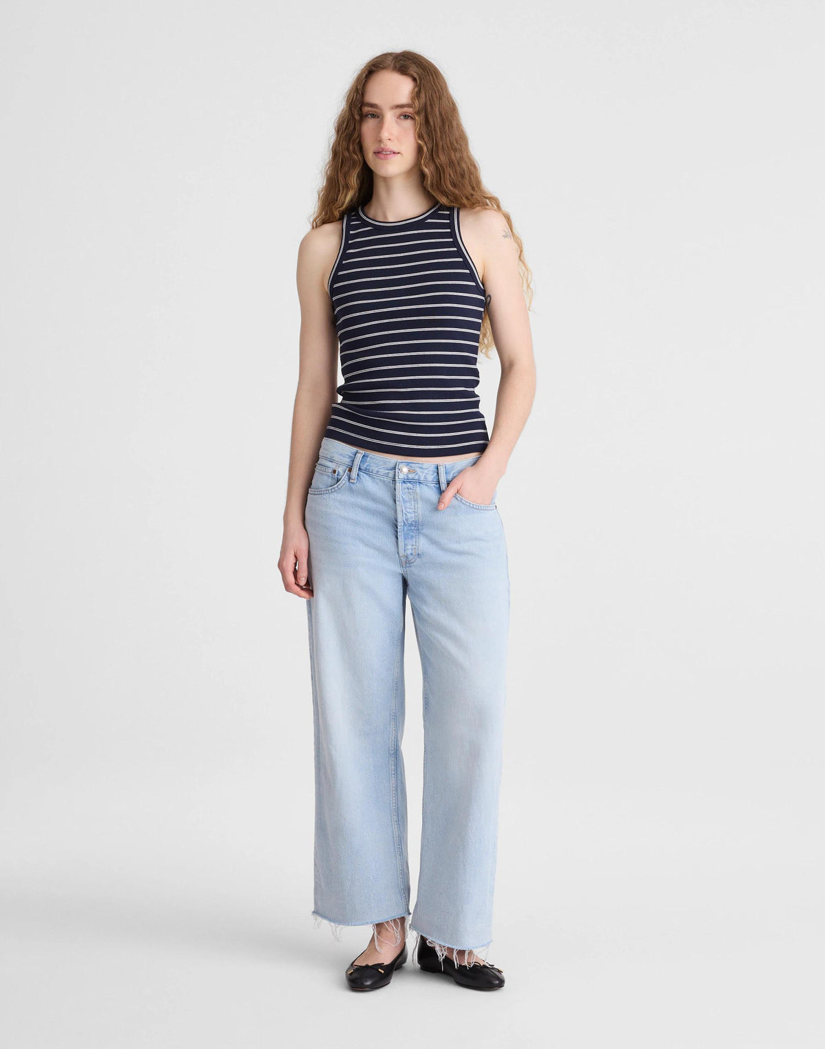 The Essential Tank in Utility Rib Classic Navy | Madewell