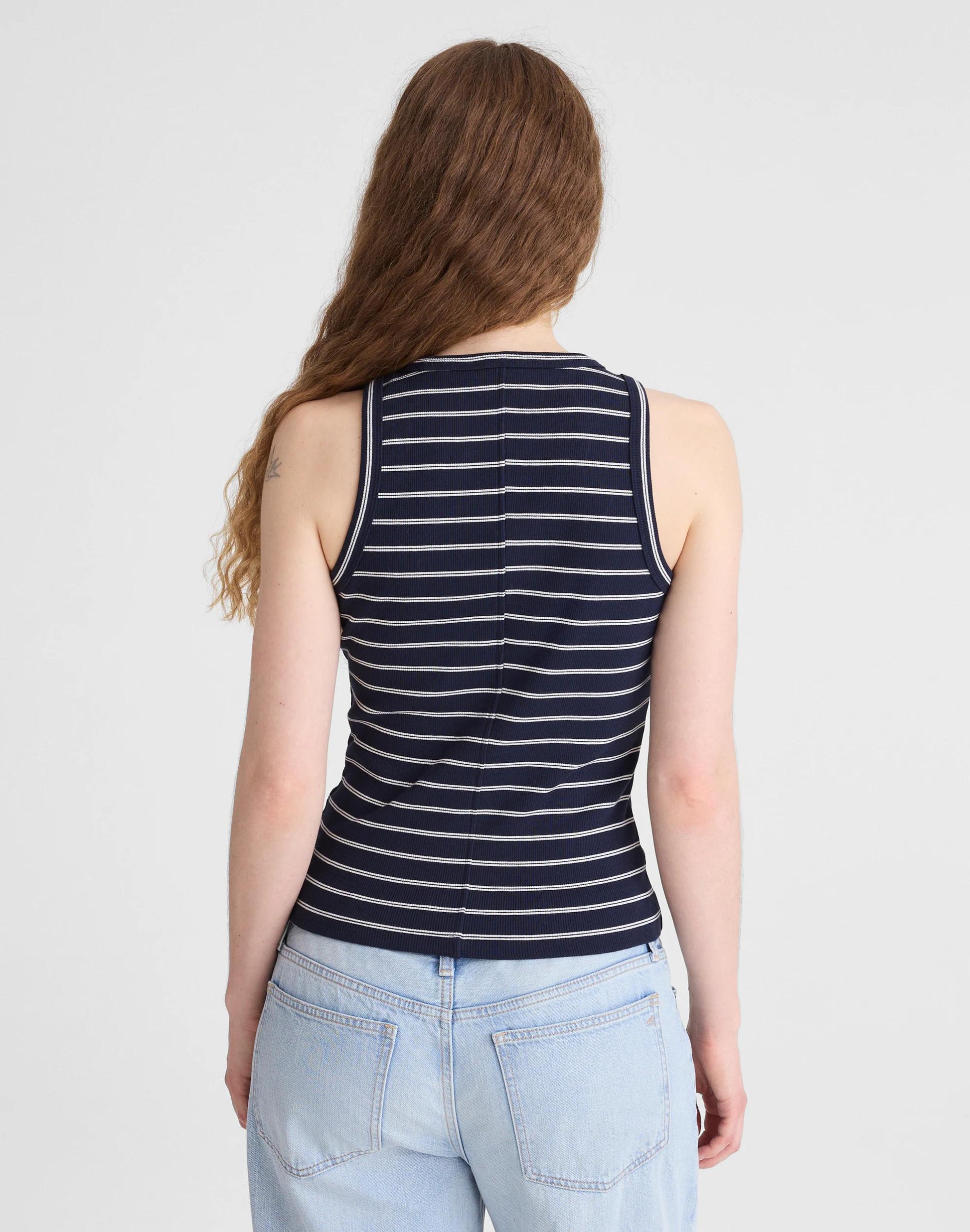 The Essential Tank in Utility Rib Classic Navy | Madewell