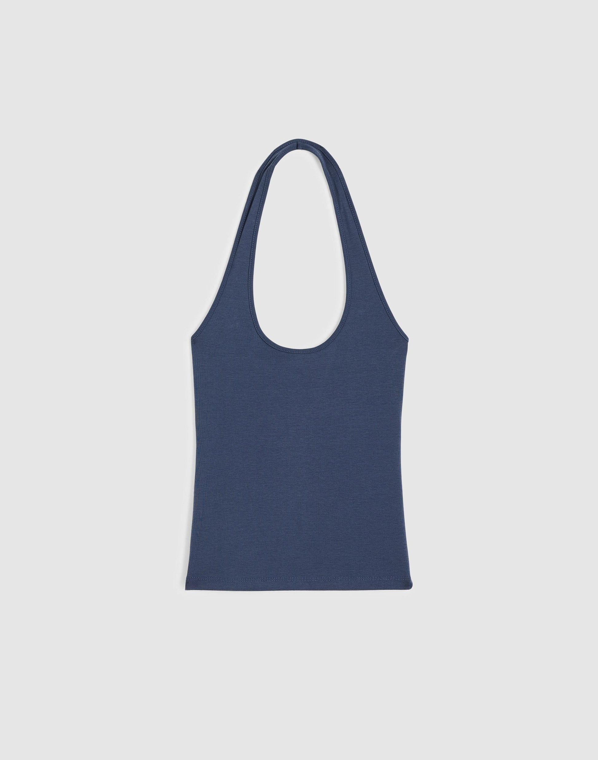 The '90s Halter Top in Compact Cotton Petrol Navy | Madewell