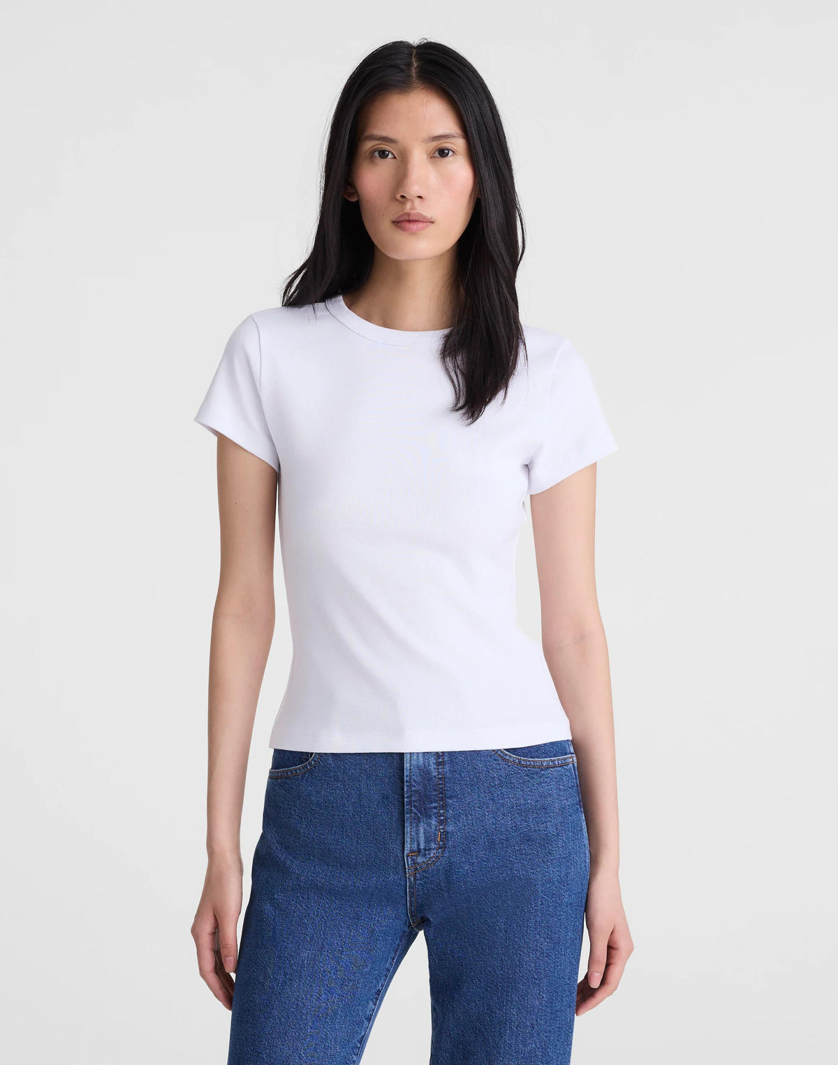 The '90s Crewneck Tee in Compact Cotton White | Madewell