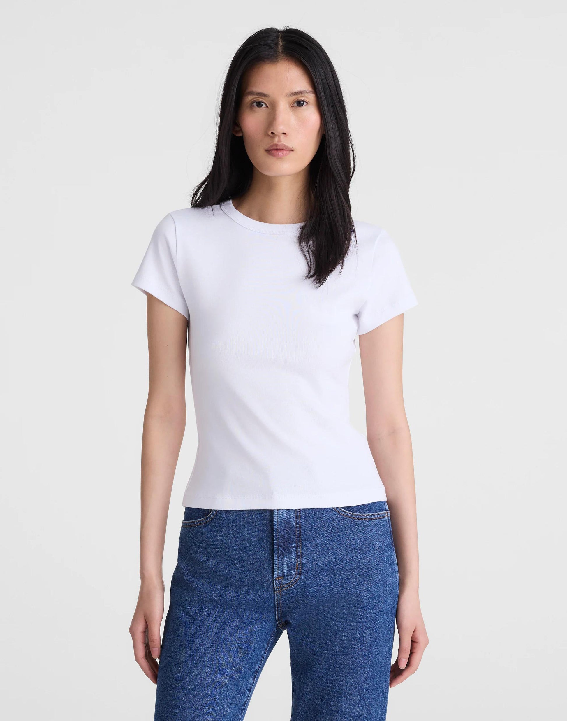 The '90s Crewneck Tee in Compact Cotton White | Madewell
