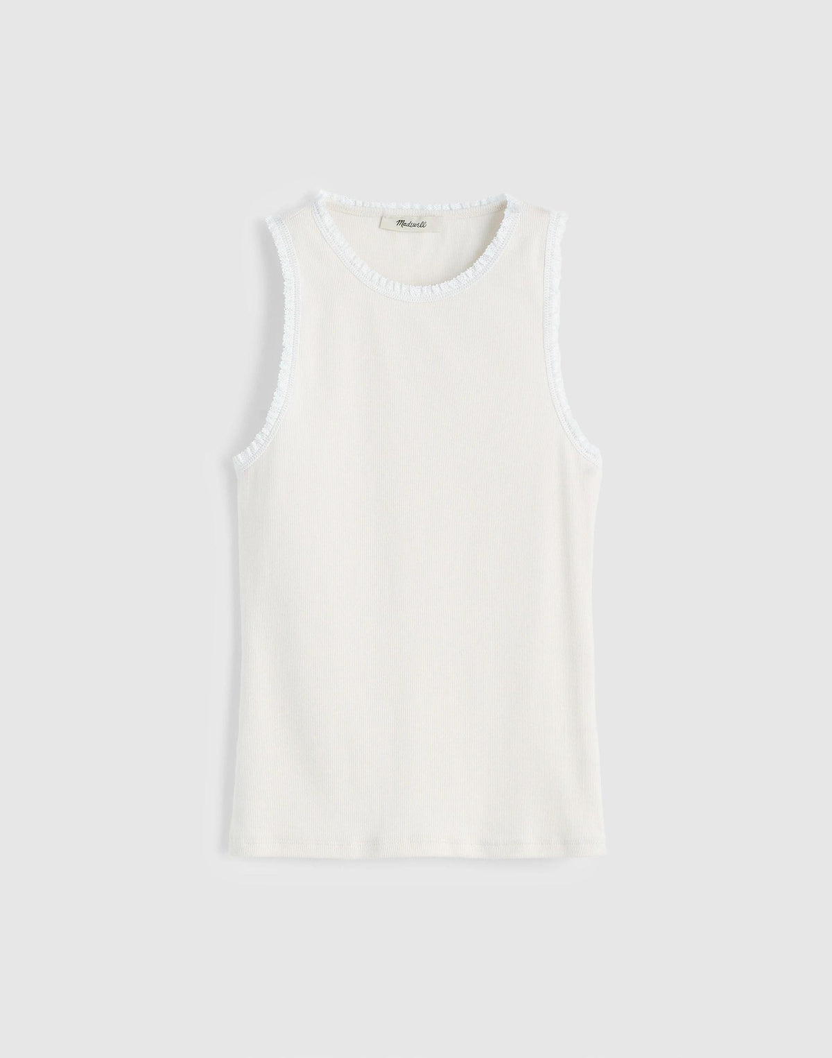 Lace-Trim Ribbed Tank Vintage Ivory | Madewell