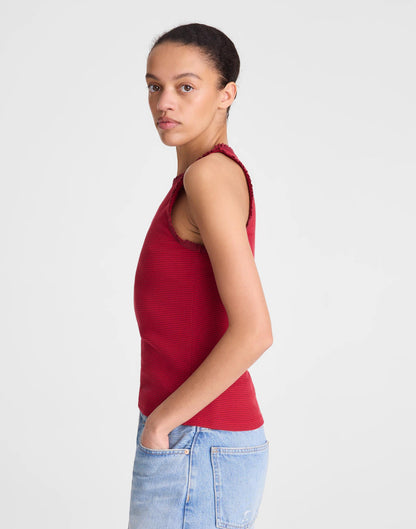 Lace-Trim Ribbed Tank Red Currant | Madewell