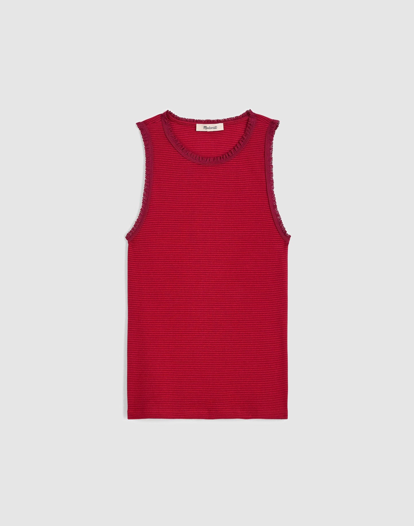 Lace-Trim Ribbed Tank Red Currant | Madewell