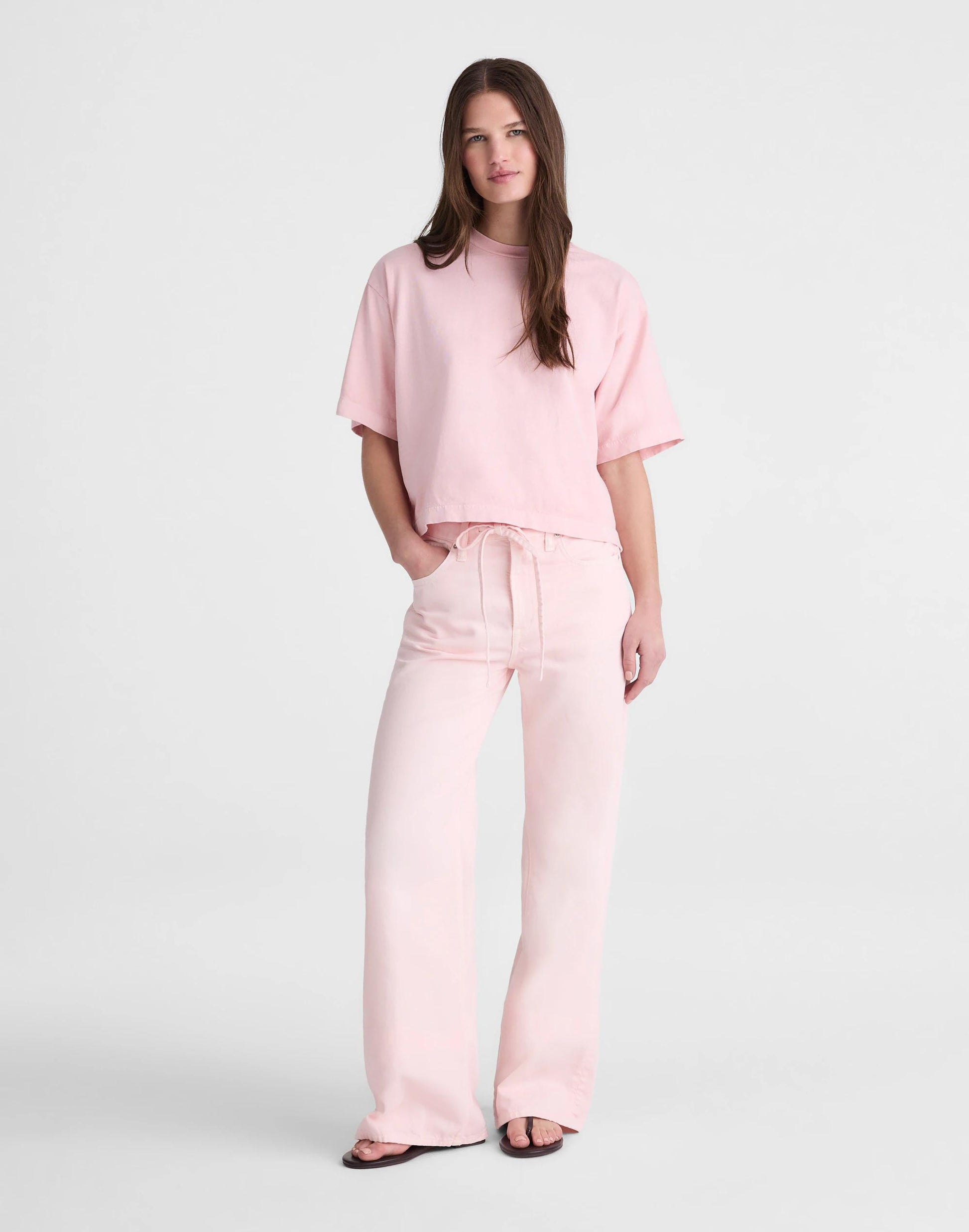 Madewell x Shopbop Boxy Crop Tee in Allday Jersey Dreamy Pink | Madewell