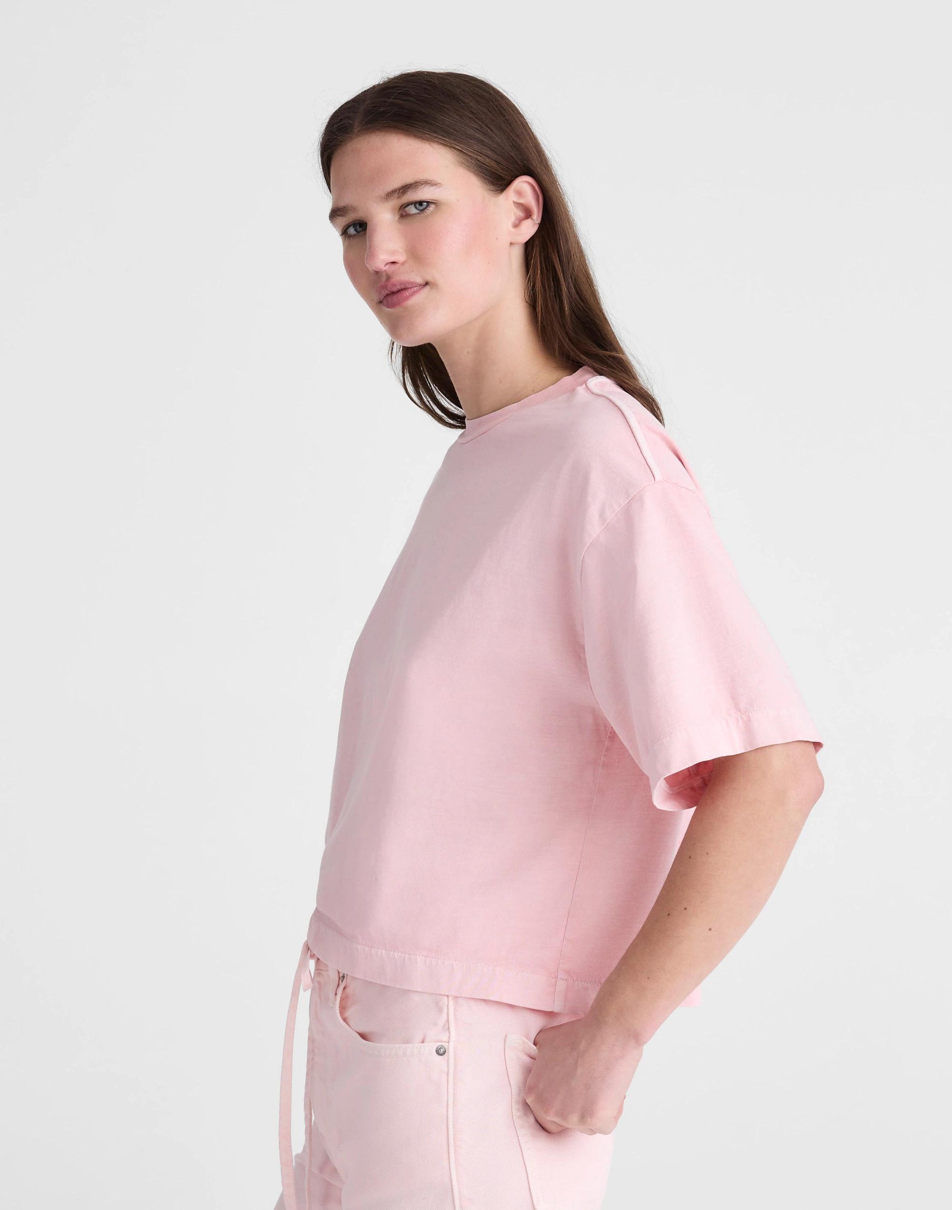 Madewell x Shopbop Boxy Crop Tee in Allday Jersey Dreamy Pink | Madewell