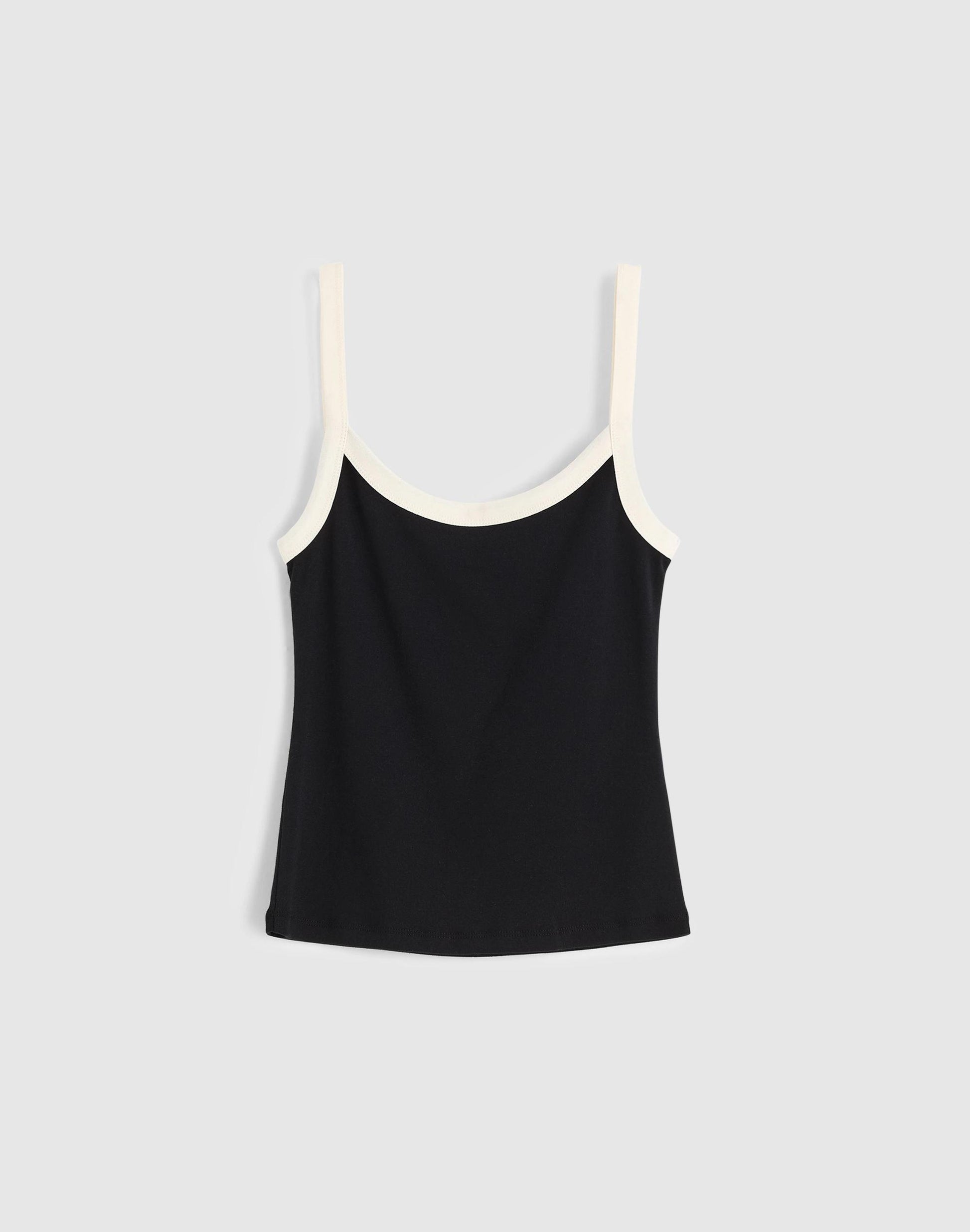 The '90s Cami in Compact Cotton Colorblock Black Ivory | Madewell