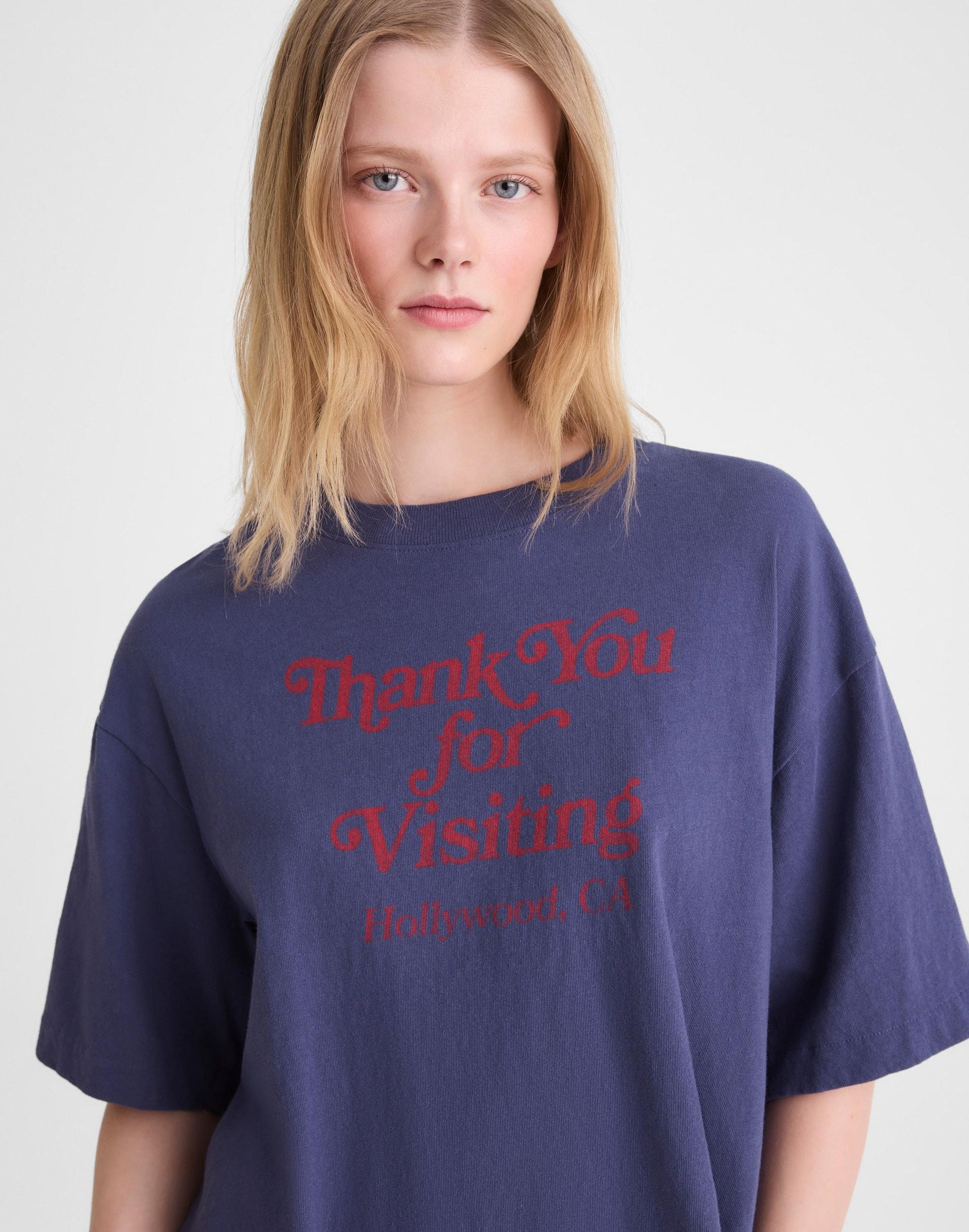 The Boxy Crop Tee in Allday Jersey Petrol Navy | Madewell