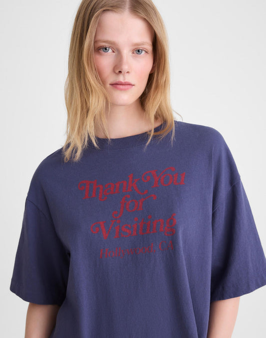 The Boxy Crop Tee in Allday Jersey Petrol Navy | Madewell