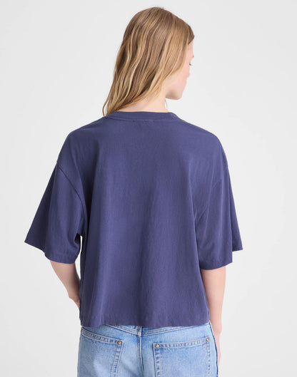 The Boxy Crop Tee in Allday Jersey Petrol Navy | Madewell