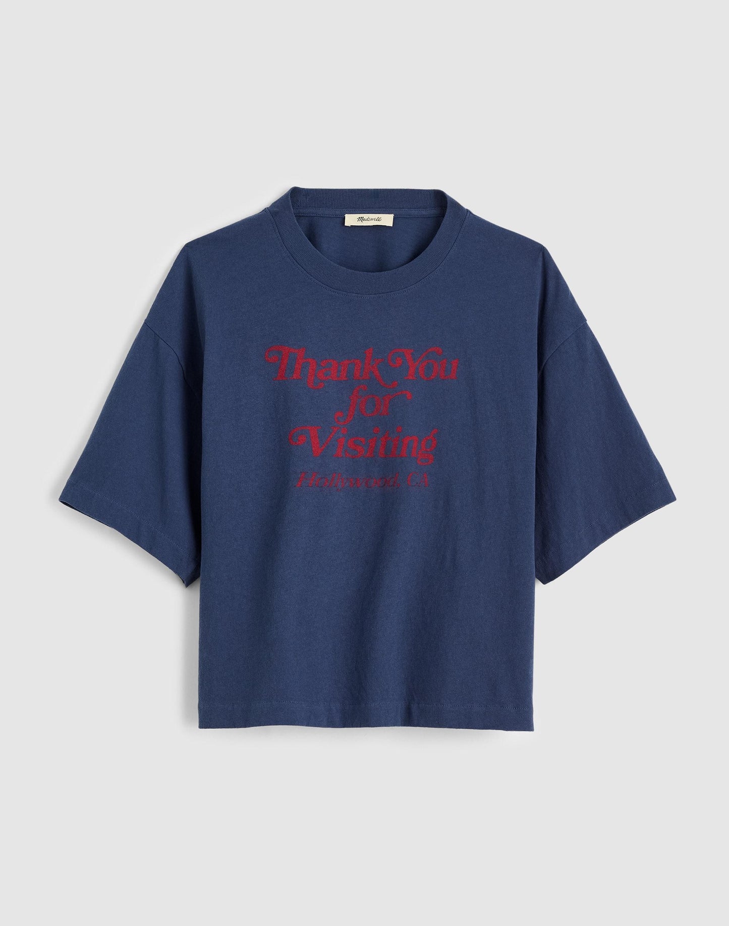 The Boxy Crop Tee in Allday Jersey Petrol Navy | Madewell