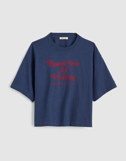 The Boxy Crop Tee in Allday Jersey Petrol Navy | Madewell