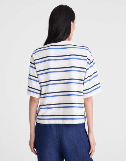 The Easy Crewneck Short-Sleeve Tee Variegated Slub Stripe | Madewell