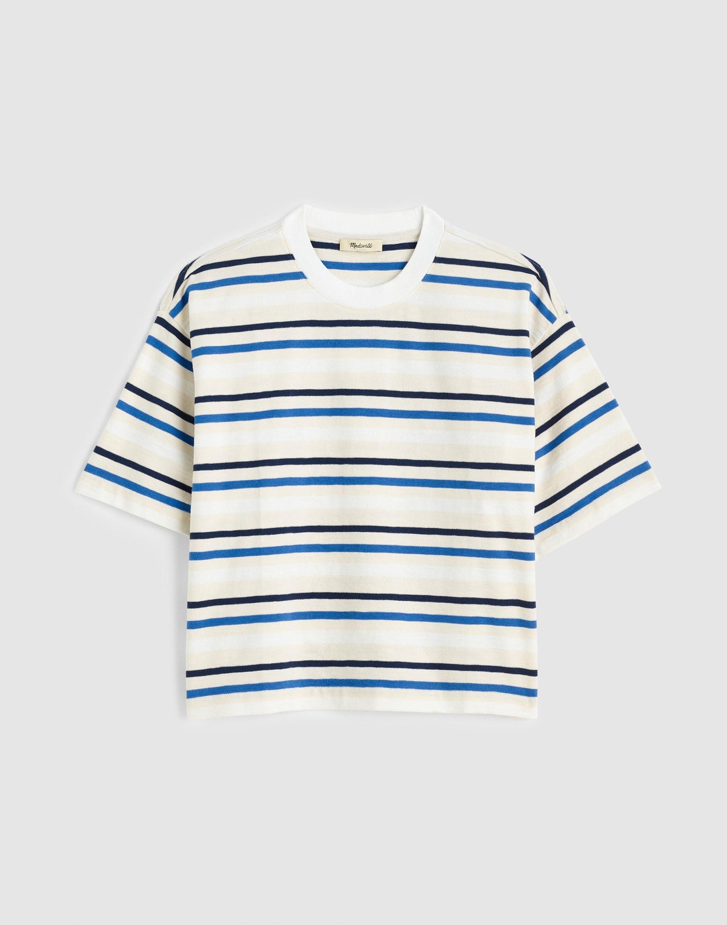 The Easy Crewneck Short-Sleeve Tee Variegated Slub Stripe | Madewell