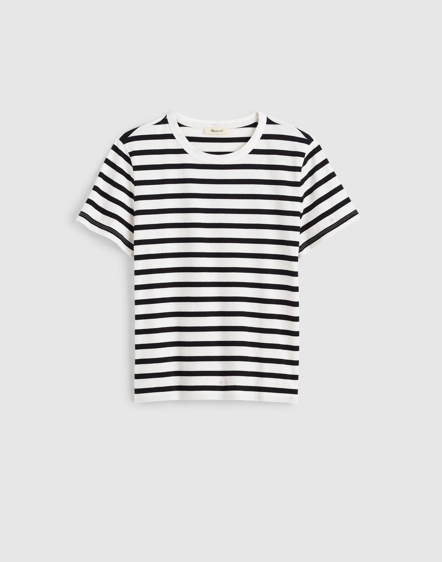 The Perfect Crewneck Tee in Allday Jersey Black To White Stripe | Madewell