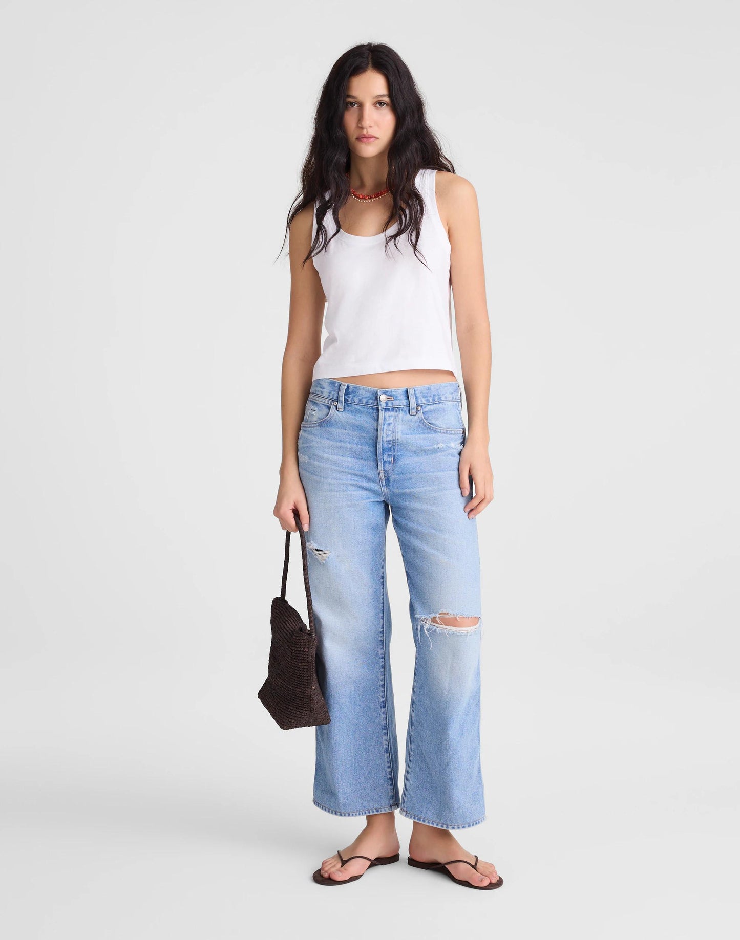 The Easy Crop Scoopneck Tank in Soft Slub White | Madewell