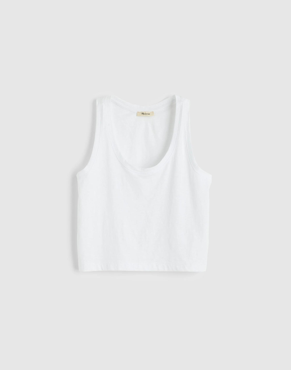 The Easy Crop Scoopneck Tank in Soft Slub White | Madewell