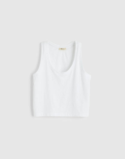 The Easy Crop Scoopneck Tank in Soft Slub White | Madewell