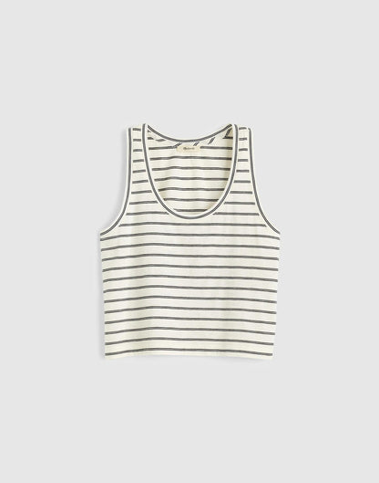 The Easy Crop Scoopneck Tank in Soft Slub Lighthouse | Madewell