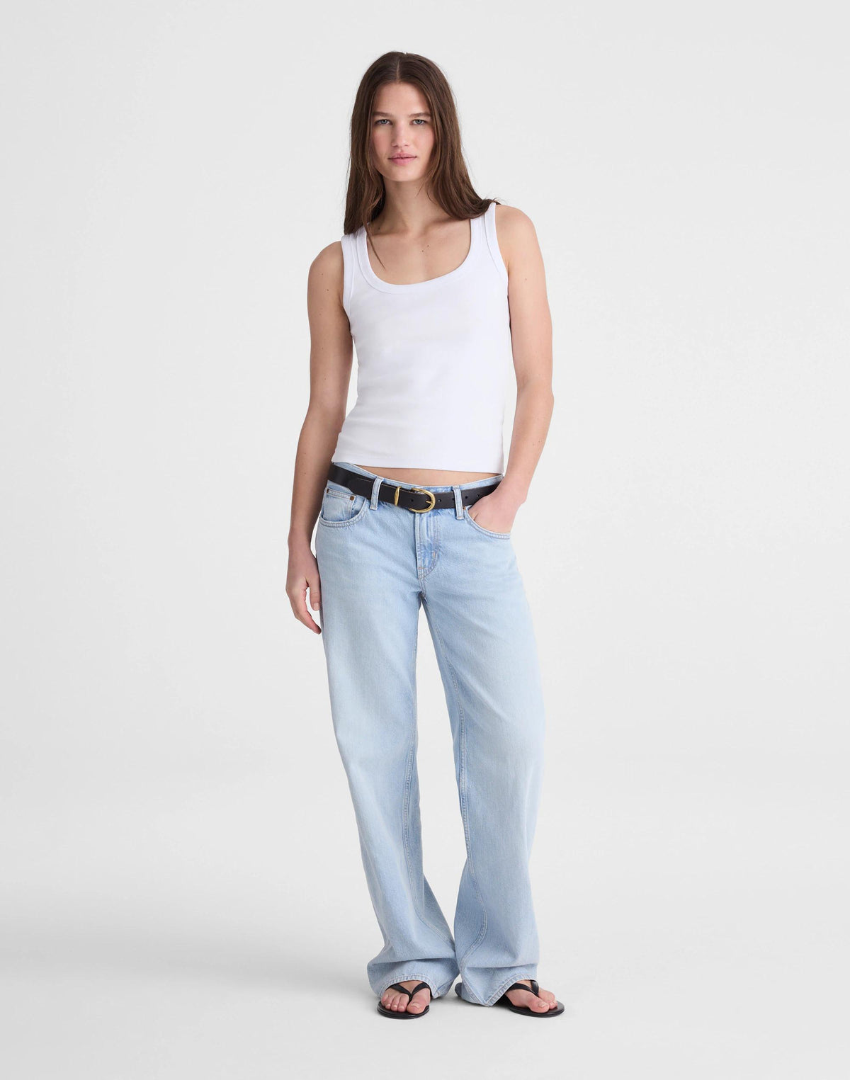 The '90s Scoopneck Tank in Compact Cotton White | Madewell