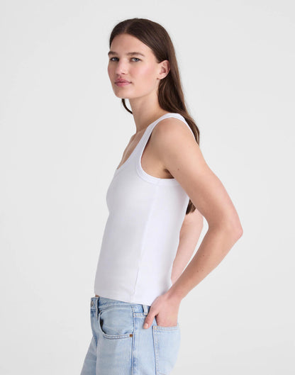 The '90s Scoopneck Tank in Compact Cotton White | Madewell